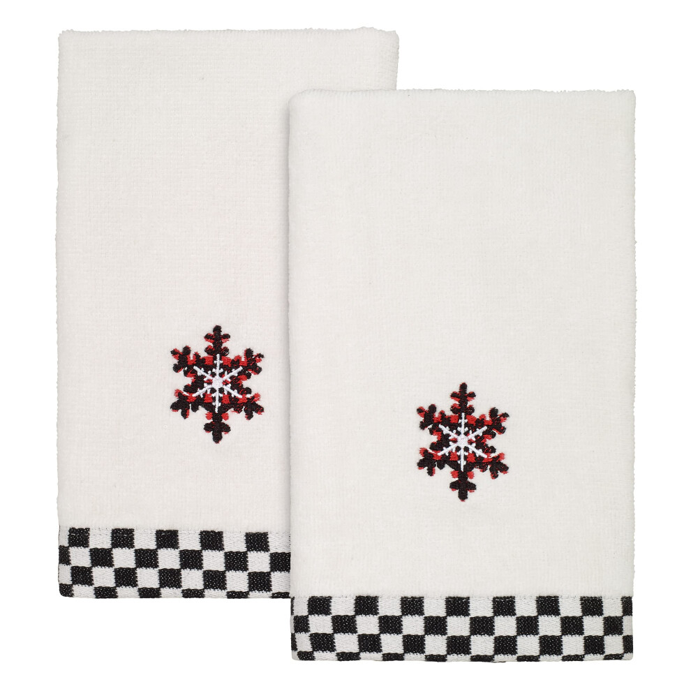 Avanti Linens - Serviettes de toilette en velours de coton doux et absorbant, d   corations de No   l, lot de 2 (collection Tis The Season)