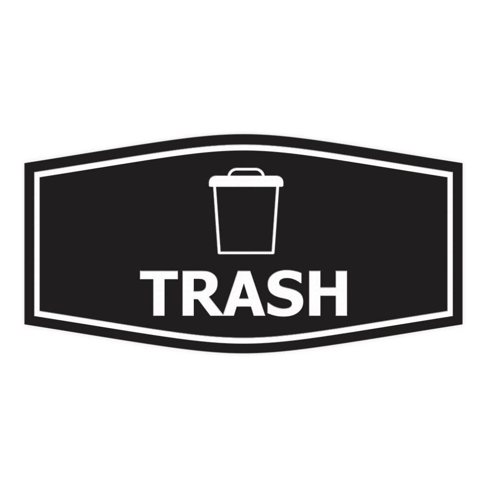 Fancy Trash Sign (Nero/Argento) – Large-image