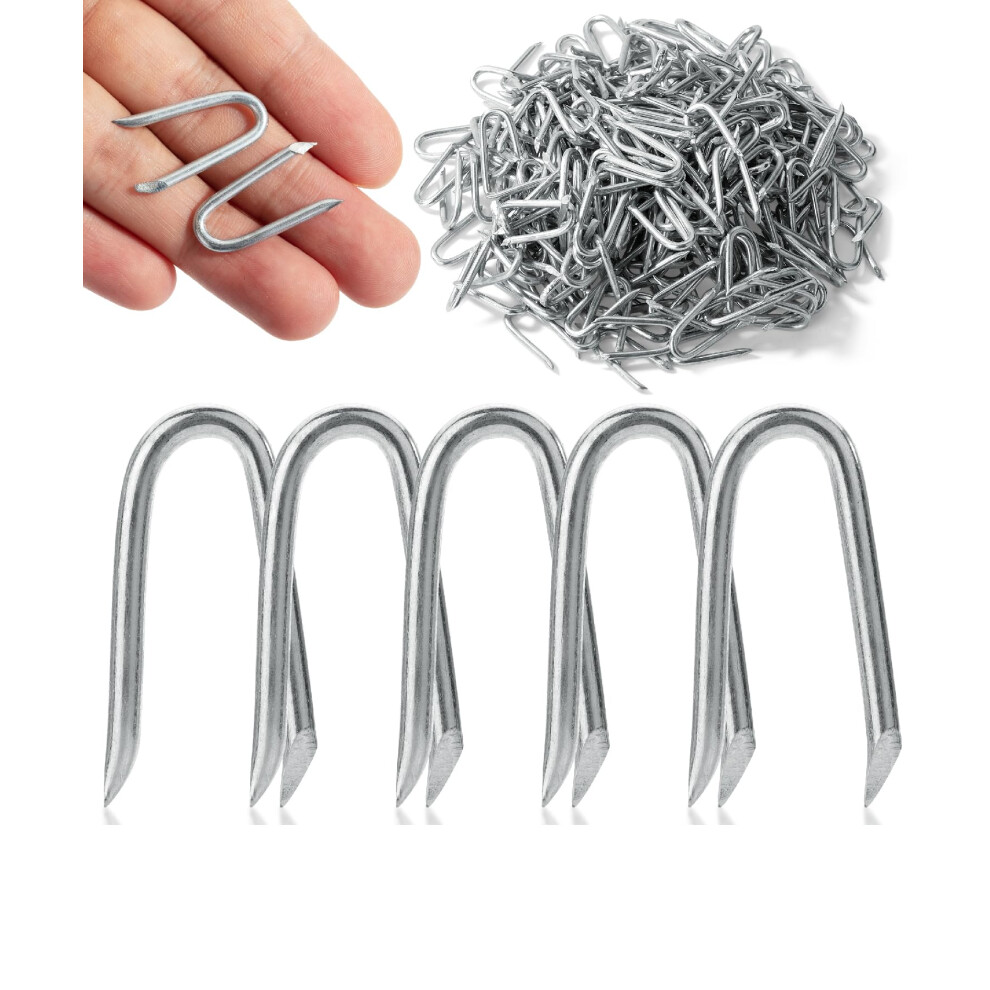 Bates Choice Heknietjes 200 Stuks 1"""" Gegalvaniseerd Staal Zilveren U-Vormige Spijkers Voor Houten En Draadhekken-image
