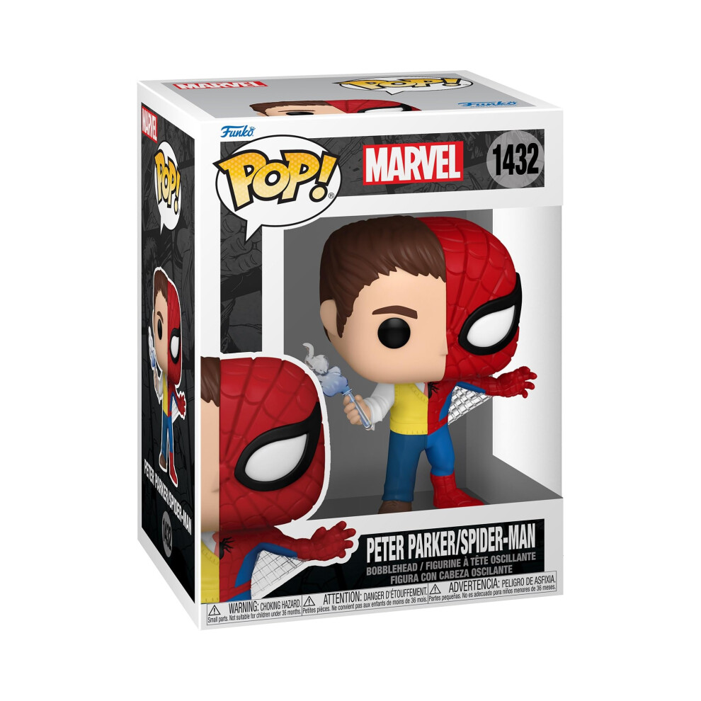 Funko Pop Marvel: Split - Spider-Man - Spider-Man/Peter Parker - Marvel Comics - Collectable Vinyl Figure - Gift Idea - Official Merchandise - For Kid