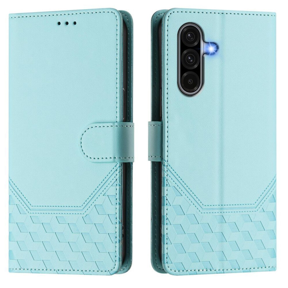 (mint green, Samsung A56 5G) Leather Case Wallet Durable Leather Rfid Blocking Card Holders Shockproof Kickstand Protective Flip Cover For Samsung Gal