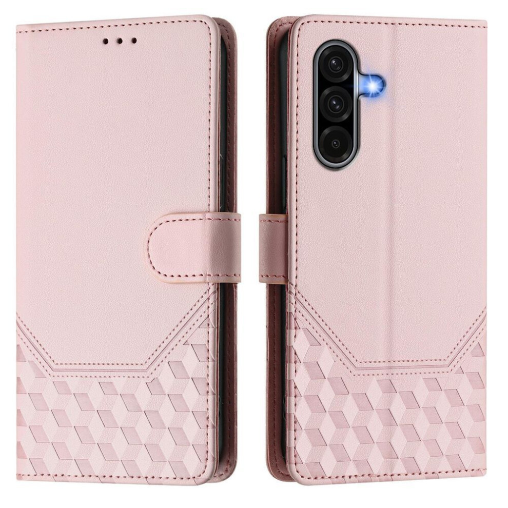 (, Samsung A03 166Mm) Leather Case Wallet Durable Leather Rfid Blocking Card Holders Shockproof Kickstand Protective Flip Cover For Samsung Galaxy Pink 4247785582512