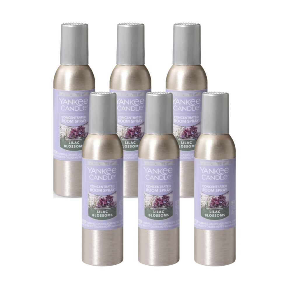 Yankee Candle Concentrated Air Freshener Room Spray, Odor Eliminator For Home, Bathroom, Lilac Blossoms, 1.5 Oz (Pack Of 6)