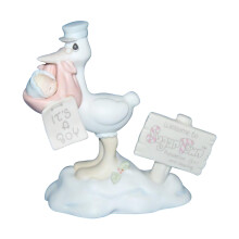 Precious Moments Sugar Town Stork with Baby Sam, 1994 Limited Figurine, 529788