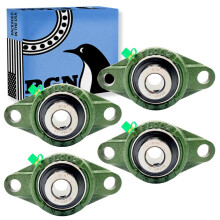 PGN UCFL202-10 kussenbloklager - pakket van 4 flensgemonteerde kussenbloklagers - chroomstalen lagers met 5/8"""" boring - zelfuitlijning