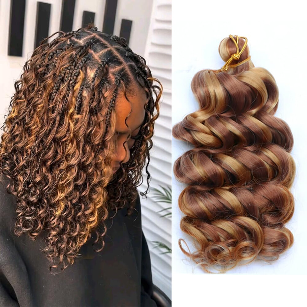 Sharopul Unisex Not,Specified 300Gram Curly Braiding Hair 12Inch Length Bohemian Crochet Boho Box Braids With Curly Ends Freehairstyles French Curl Bob For Women Synthetic Braiding