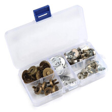 TIMESETL 20Set 14/18mm Bottoni a pressione magnetici per borse, chiusura magnetica per borse con scatola portaoggetti - Argento/Ottone anticato