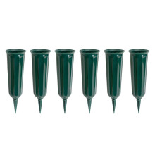 Vaso de cemitrio de plstico verde com 6 unidades
