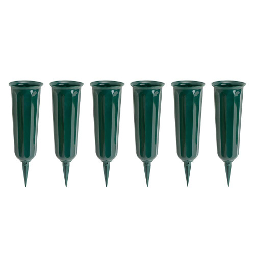 Green Plastic Cemetery Vase 6-Pack
