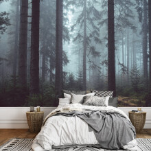 SIGNWIN - Mural de pared con paisaje de bosque, autoadhesivo y extra   ble, para dormitorio y sala de estar, 100 x 144 pulgadas