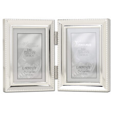 Lawrence Frames Bead Border Design 2.5x3.5 Double Silver