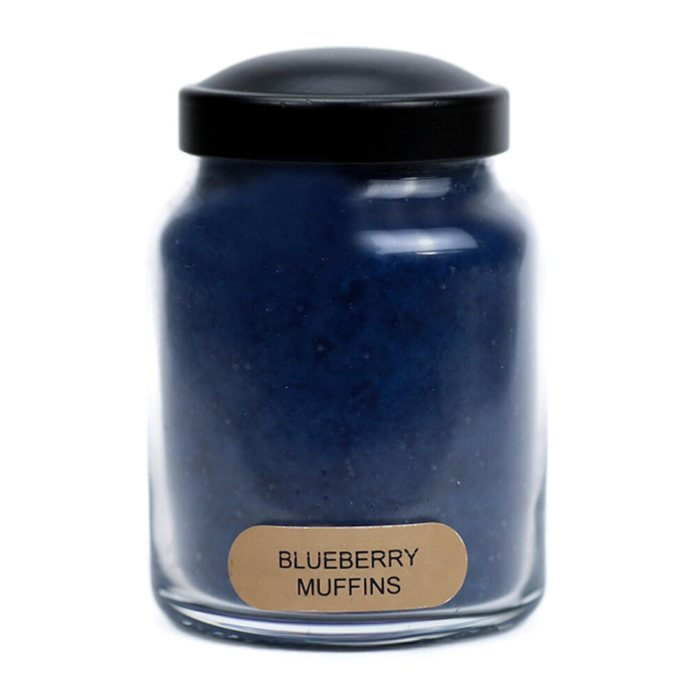 Un donateur joyeux - Bougie parfumée en pot de verre pour bébé aux muffins aux bleuets (170 g) avec couvercle et parfum authentique, fabriquée au