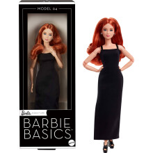 Barbie Basics Model 04 Collector Doll with Red Curly Hair Black Mini Dress & Boots Universal-fit Fashions Posable Petite Body & Swappable Doll Hea