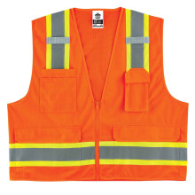 Dwukolorowa kamizelka geodezyjna Ergodyne unisex klasy 2, dwukolorowa, pomaranczowa XX-Large-3X-Large US