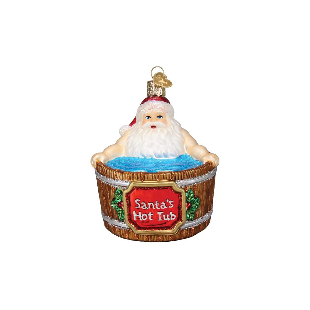 Swiateczna Wanna Z Hydromasazem Swietego Mikolaja Ze Starego Swiata, Dmuchana Szklana Ozdoba Na Choinke-image