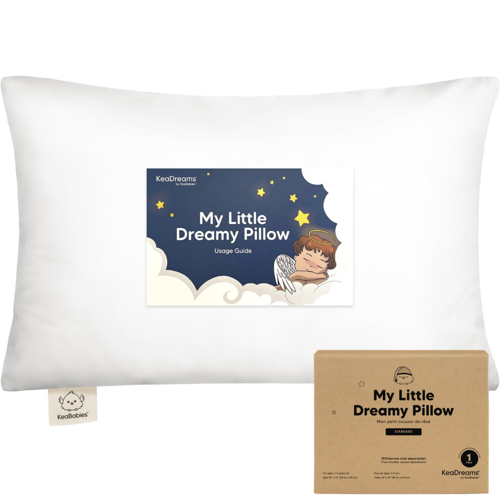 Keababies Toddler Pillow - Soft Organic Cotton Toddler Pillows For Sleeping - 13X18 Small Pillow For Kids - Kids Pillows For Sleeping - Kids Pillow Fo