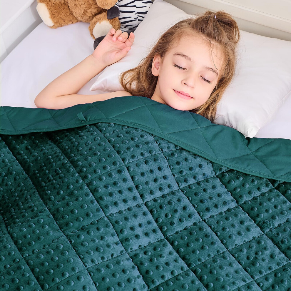 Yescool Couverture lestée pour enfants 1,4 kg Vert Noël Couverture lestée chaude en peluche Minky Couverture épaisse en microfibre Petite couvert