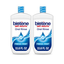 Biotne Enxaguante bucal para boca seca, purificador de hlito e tratamento de boca seca, hortel fresca - 33,8 FL oz (pacote com 2)
