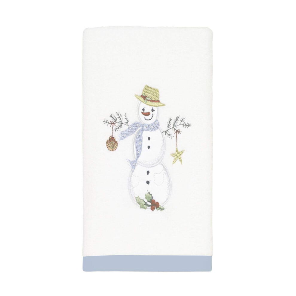 Avanti Linens - Hand Towel  Soft Cotton Velour  Embroidered  Festive Home Decor (Coastal Snowman Collection)-image-OPC-PH56JJJ-NEW