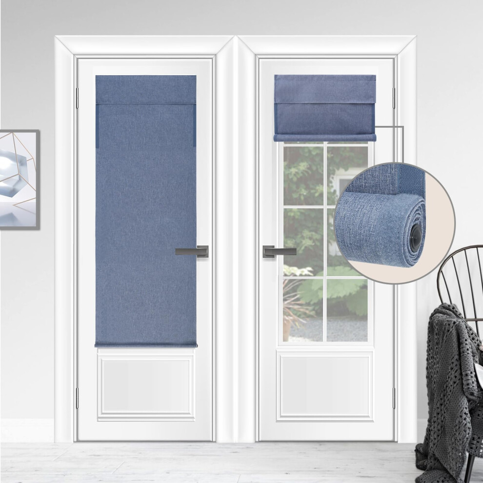 Rideau de porte triple couche WdFour, protection UV, 100 % occultant, multi-usage, silencieux, facile     installer, store enrouleur r   glable pour