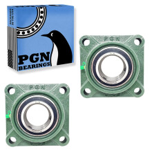PGN UCF210-32 kussenbloklager - pakket van 2 vierkante flensgemonteerde kussenbloklagers - chroomstalen lagers met 2"""" boring - zelfuitlijning