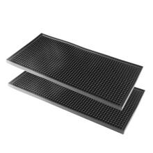 Bonsicoky Silicone Bar Mat Set van 2, 6" x 12" Spill Mat, Antislip Waterdichte Cocktailmatten - Zwart