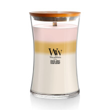 Woodwick Large Timeglass Candle Island Getaway - Premium Soy Blend Wax Pluswick Innovation Wood Wick lavet i USA