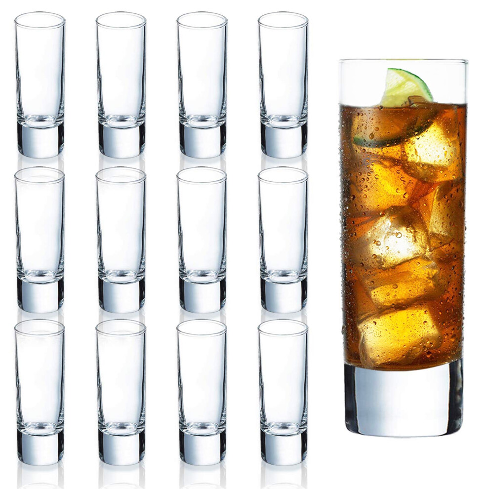 Farielyn-X Schnapsgl Ser Mit Klarem, Schwerem Boden, 12Er-Pack, 2 Oz, Hohes Glas-Set F R Whisky, Tequila, Wodka-image