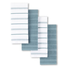 KitchenAid Albany Kitchen Towel 4-Pack Set Fog Blue/White 16""""x26""""