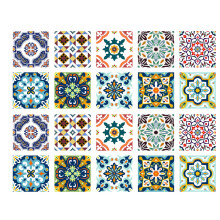 Poromoro Spaans Portugees Azulejo Style Backsplash Peel en Stick Tegelstickers Set van 20 stuks (5.9_Y)