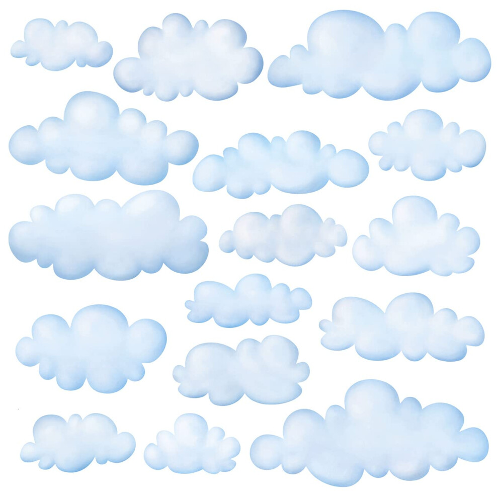 Decowall Ds9-1702 Clouds Kids Wall Decals Wall Stickers Peel And Stick Removable Wall Stickers For Kids Nursery Bedroom Living Room