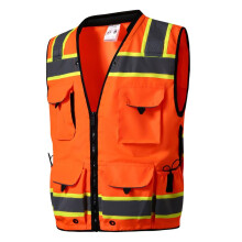 SKSAFETY Colete de segurana de nvel profissional com 12 bolsos Classe 2 Colete de alta visibilidade ANSI/ISEA