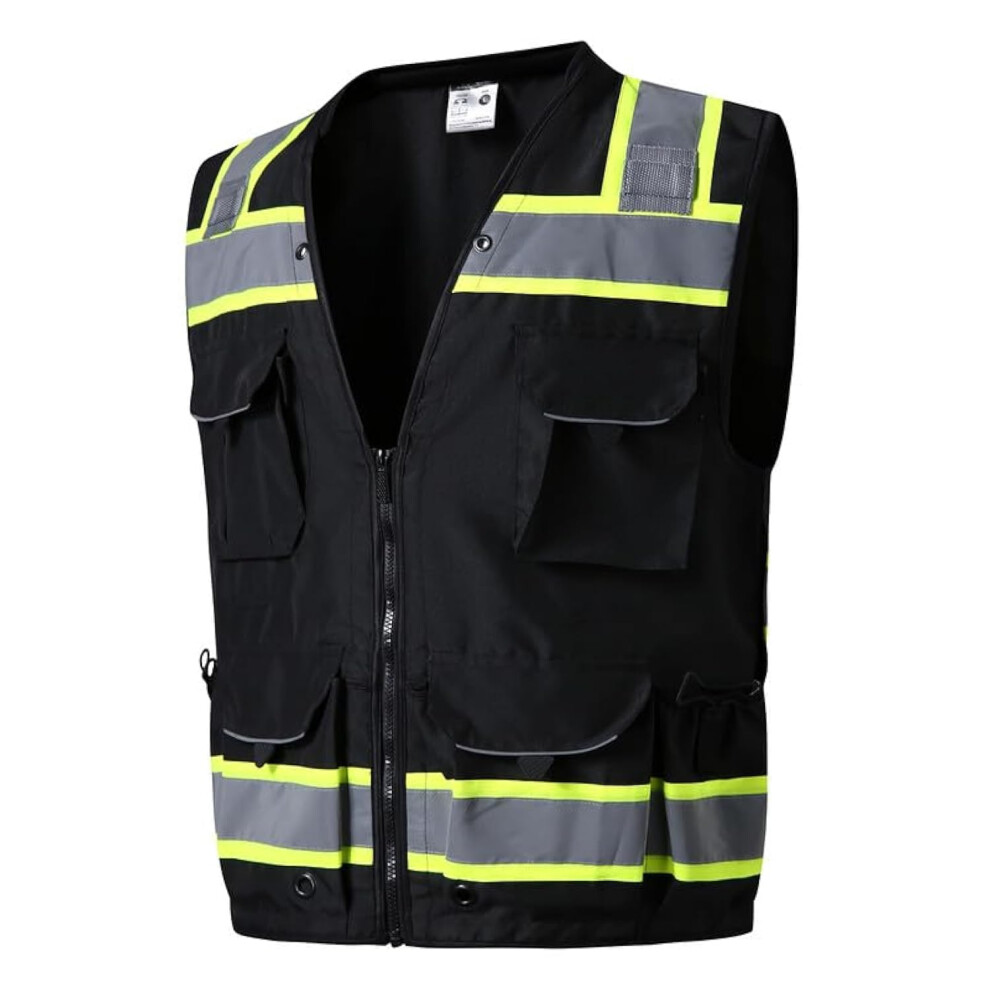 Sksafety 12 Pockets Professional Level Safety Vest Class 2 High Visibility Vest Ansi/Isea 810131536039