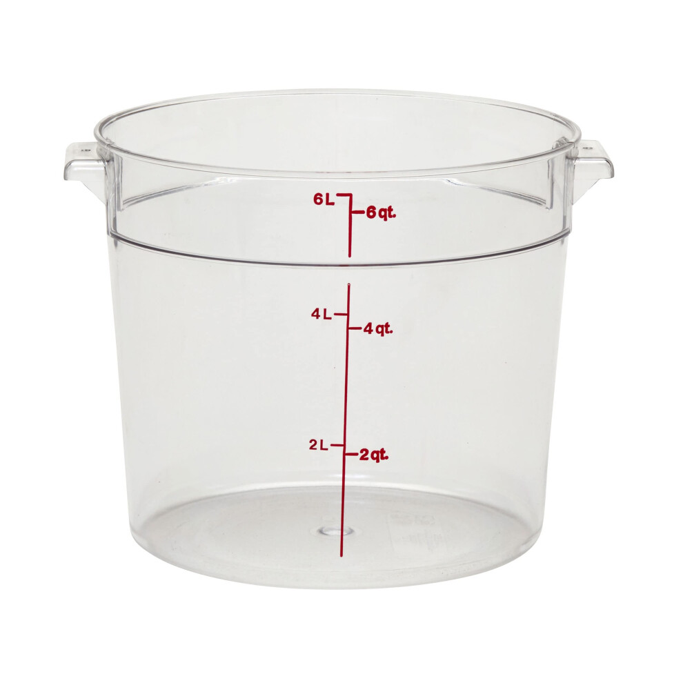 Cambro RFSCW6135 Camwear Round Food Storage Container Polycarbonate Clear NSF 6 Quart