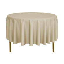 Lanns senget?j - 90 """" Round Premium -dug til bryllup/banket/restaurant - Polyester Fabric Table klud - beige