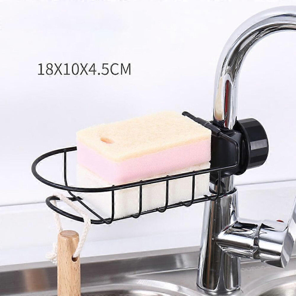 (As show, One size) One (iron black, about 18*10*4.5cm) Soap Basket - No Drilling Shower Soap Dish - Stainless Steel Never Rust - Kitchen Sponge Holde