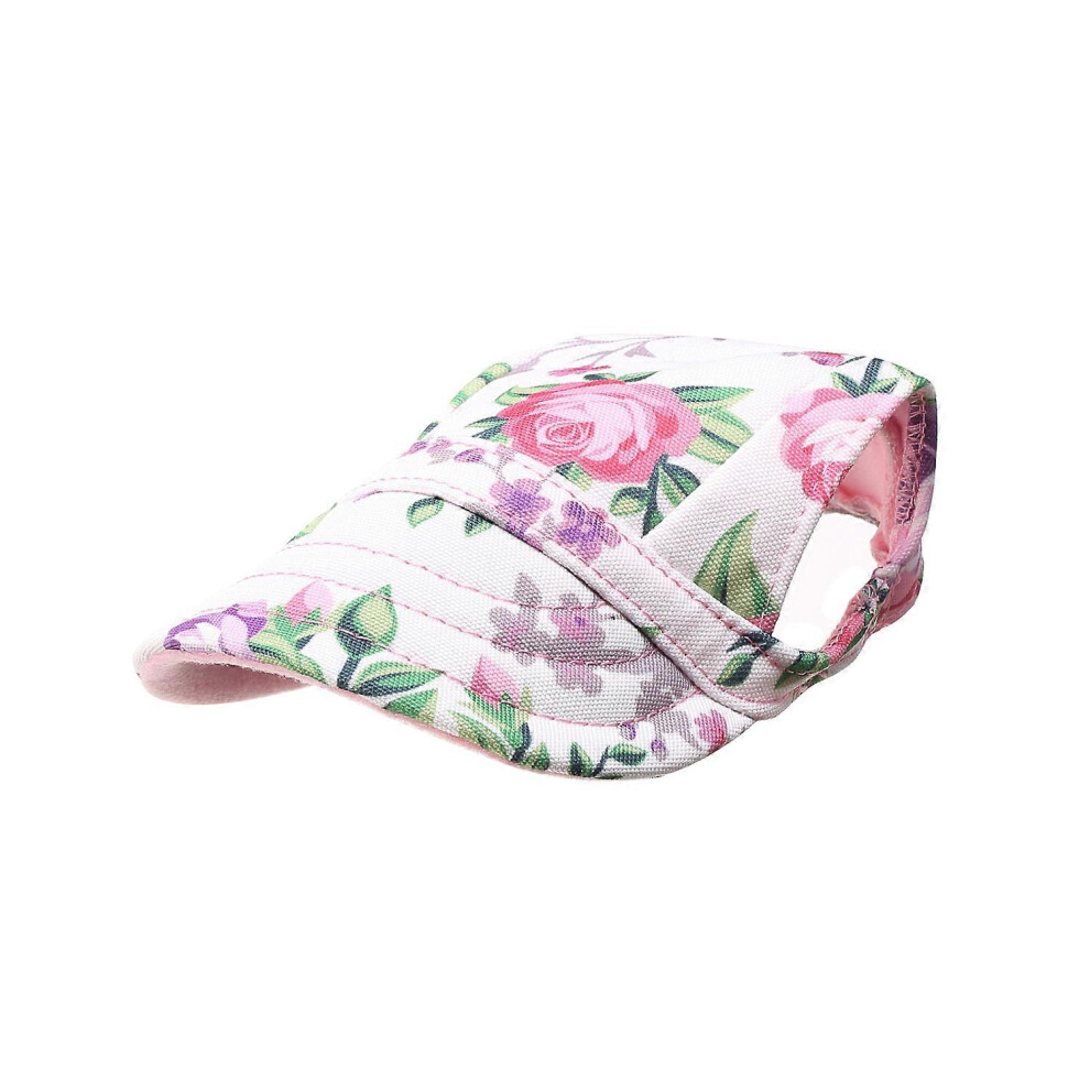 (As show, One size) 1PCS color M Dog Sports Hat Cat Pet Baseball Cap Outdoor Sunbonnet Fashion Sun Hat Adjustable Stripe Summer Travel Hat with Ear Ho