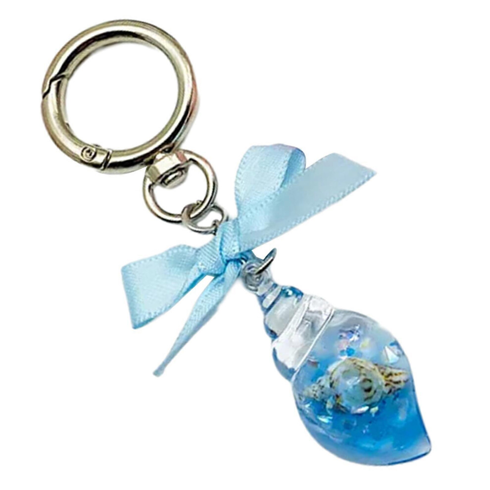 (Blue, One Size) Stylish Conch Bowknot Keychain Stylish And Unique Keyrings Decoration Fashionable Accessory For Purses Or Backpacks Blue 7683012602924