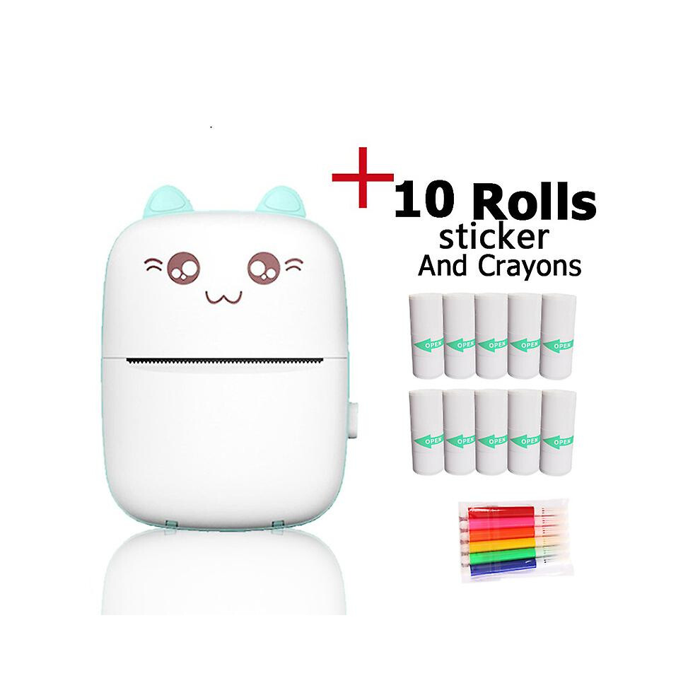 (As show, One size) Portable Photo Printer, Wireless Bt Mini Instant Photo Printer, With 10 Rolls Of Thermal Paper, For Photo Memo Labels