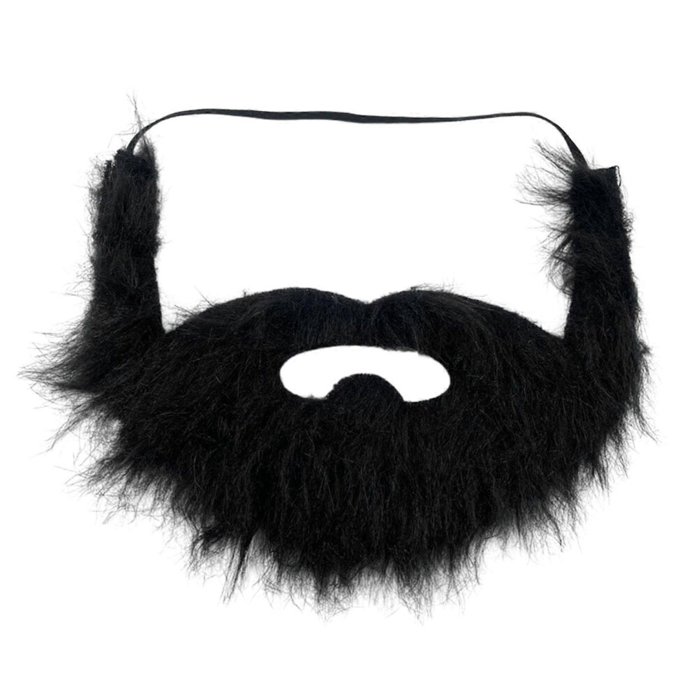 (As Show, One Size) Funny Costume Party Men Black Fake Beard Moustache, Halloween & Christmas Beard With Mustache For Adult Halloween Party Black 7683012603013