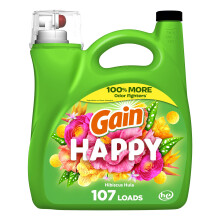 Gain Liquid Laundry Detergent Happy HE Compatible 154 fl oz 107 Loads
