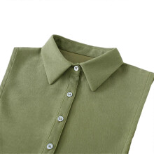(Peak collar XL, One size) Half Shirt Button Down Detachable Blouse False Collar Corduroy Green Ruffle Lapel Decorative Fake Collar for Women Favor Peak collar XL