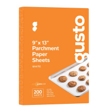 Gusto [9 x 13 cali - 200 hrabia] Wstepnie wyciete arkusze do pieczenia papieru pergaminowego nietick, odblaskowane bajki do pieczenia i gotowania