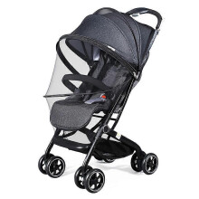 (As show, One size) Black Universal Stroller Mosquito Net with Zipper,Breathable Insect Protection for Pram,Crib and Bassinet,3D PVC Fine and Durable Mesh Fabric,Bag Incl
