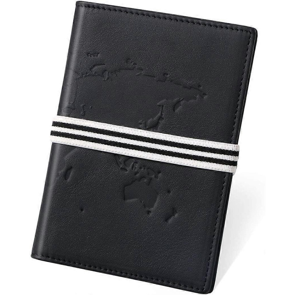 (As Show, One Size) 2Pcs Passport Wallet, Genuine Leather Rfid Blocking Travel Passport Holder, Wallet Case For 2 Passports, Id Card, F Tickets F Light