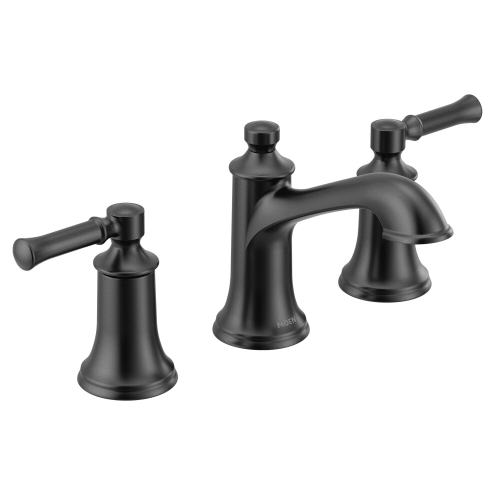 Ensemble De Garniture De Robinet De Salle De Bain Moen Dartmoor Noir Mat Deux Poign Es De 8 Po (Valve Requise) T6805BL-image