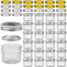 VERONES Mini Mason Jars Mason Jars 4 oz met gewone deksels Ideaal voor Jam Honing Bruiloft Gunsten Douche Gunsten DIY Kruidenpotjes 25 PACK Extra 20