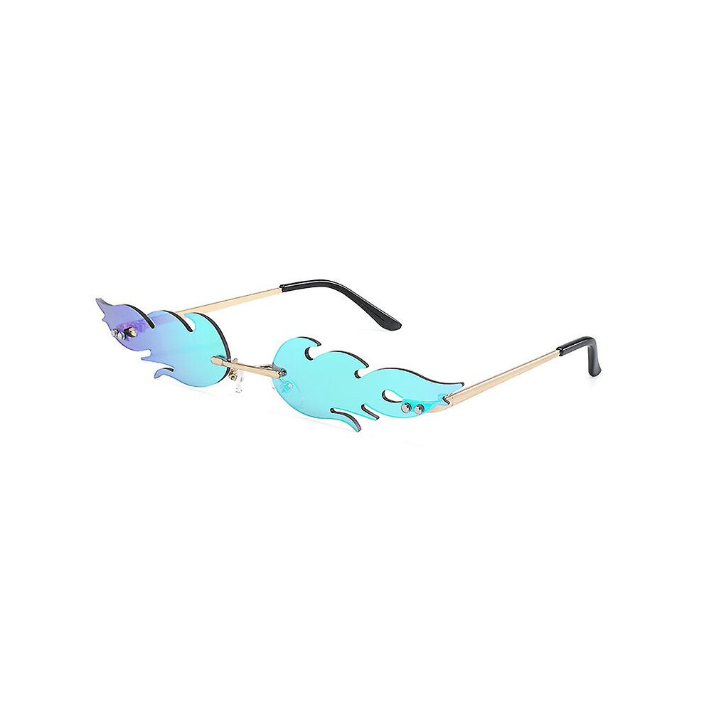 (As show, One size) Rimless Flame Sunglasses Novelty Accessories Punk Party Festival For Glasses Men Women