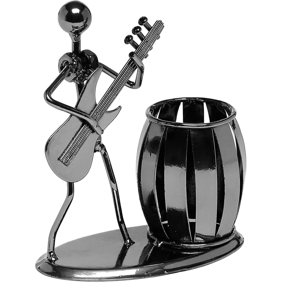 (As show, One size) Guitar Pen Holder Creative Desk Accessories Multipurpose Metal Pencil Holder For Gifts, Kids, Students And Stationery