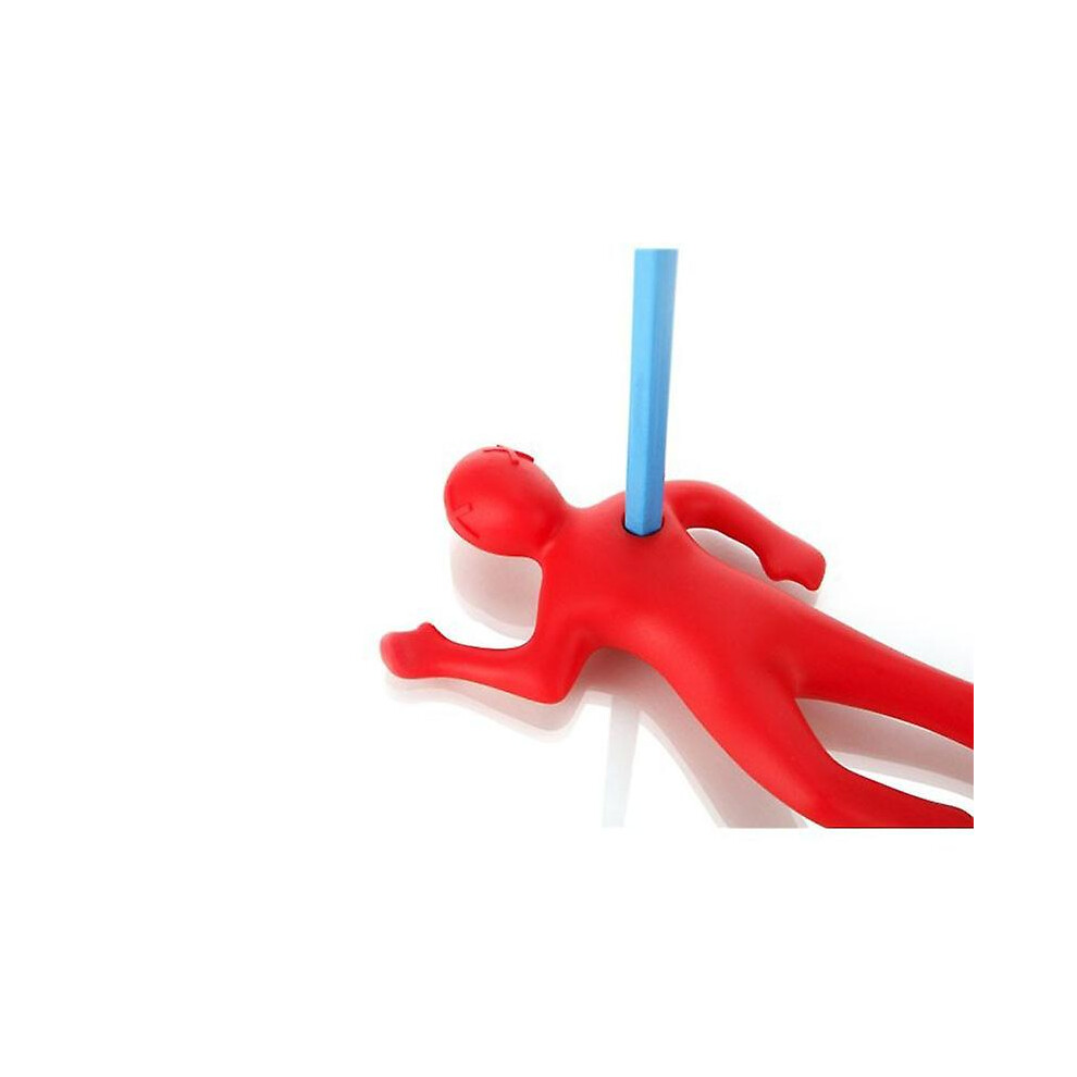 (As show, One size) Creative Exuto Pen Cylinder Gift Stationery Creative Kinky Plastic Cylinder Brush Little Red Man Office Pendulum